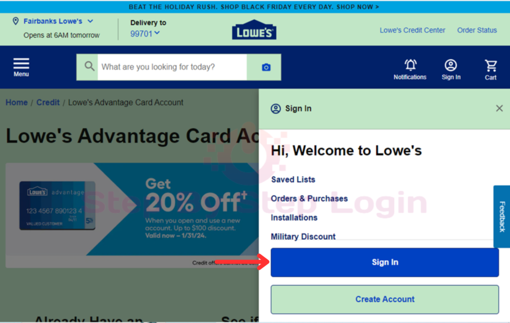 Lowe's credit card login