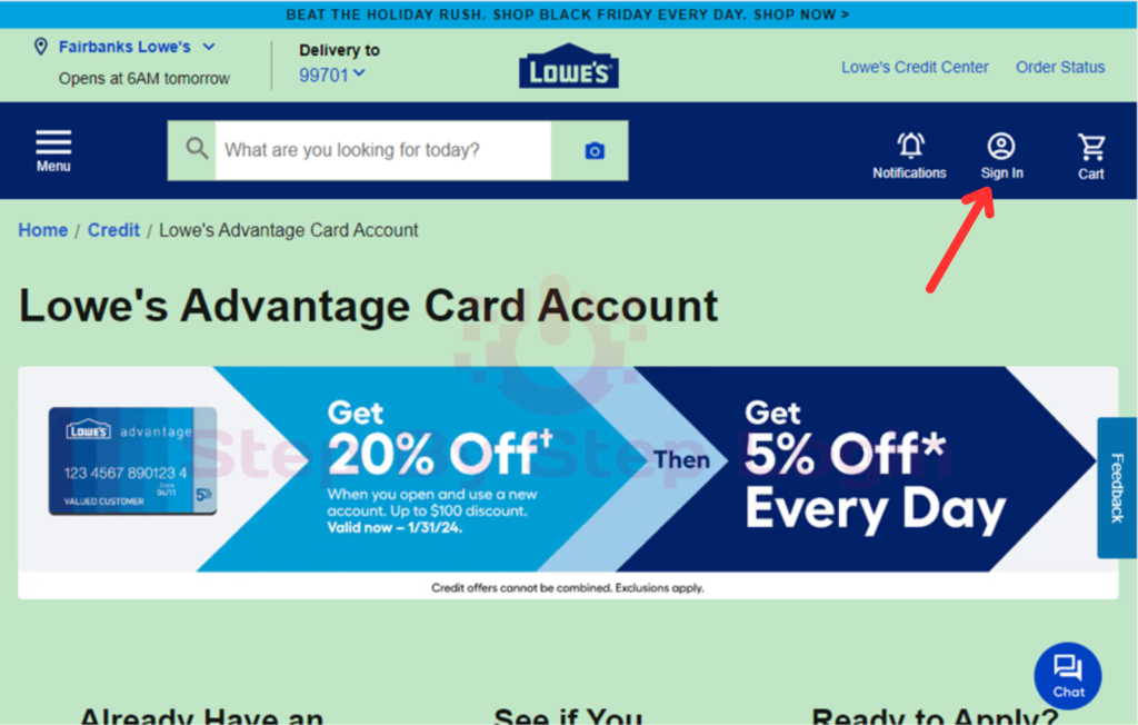 Lowe's credit card login