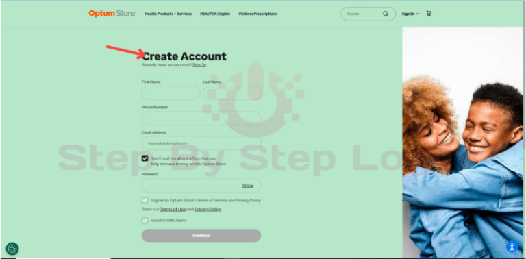 Optum Store create an account