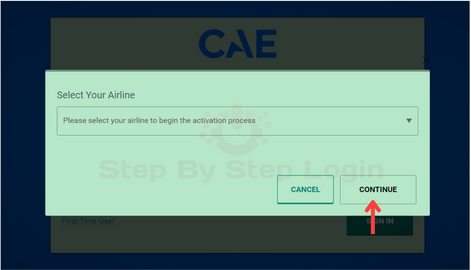 Select  & Continue Airline